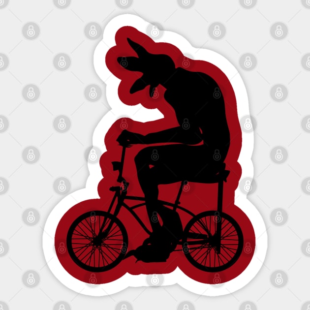 Stranger Things Demogorgon Cycling (v2) Sticker by Spindor